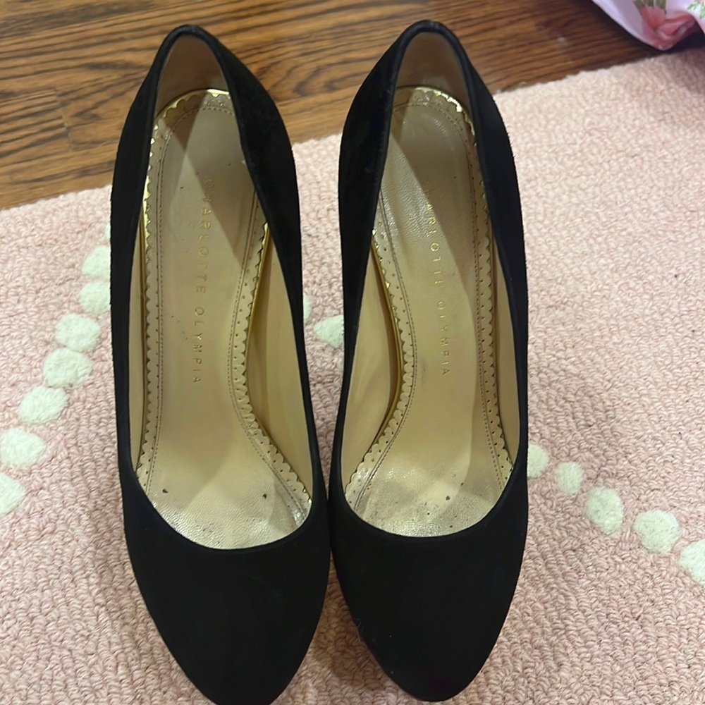 Black charlote olympia platform heels